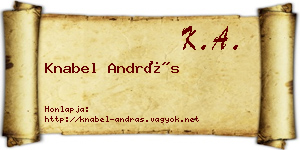 Knabel András névjegykártya